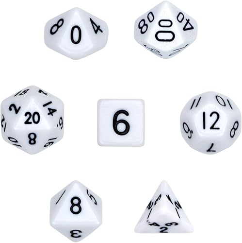 Miniatura 6 de Wiz Dice Series I - Juego de 7 dados de poliedro opacos en bolsa de terciopelo