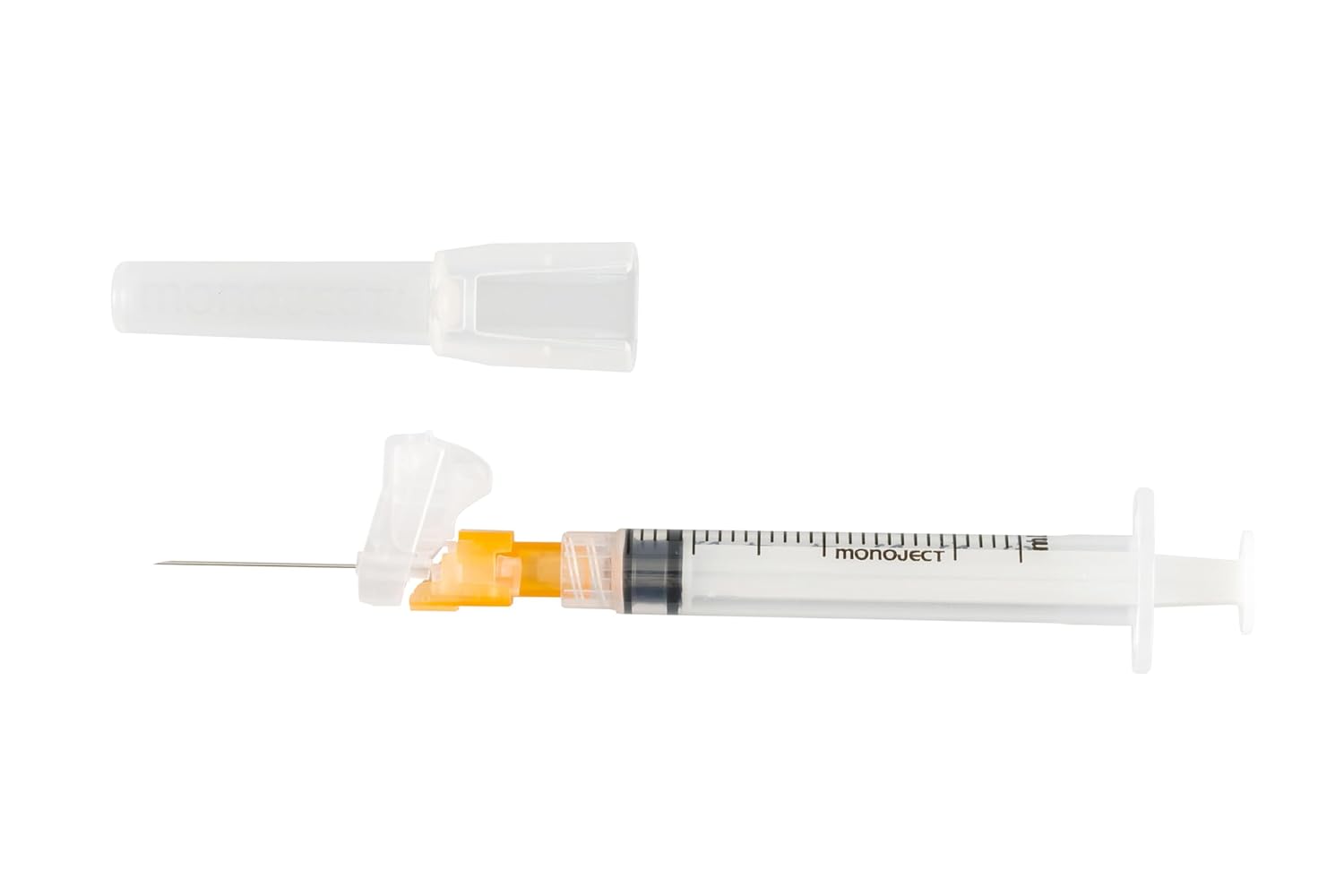 Cardinal Health™ Monoject™ Magellan™ Hypodermic Safety Needle and Syringe Combination, Orange, 3ML, 25GA x 1IN, Case of 400