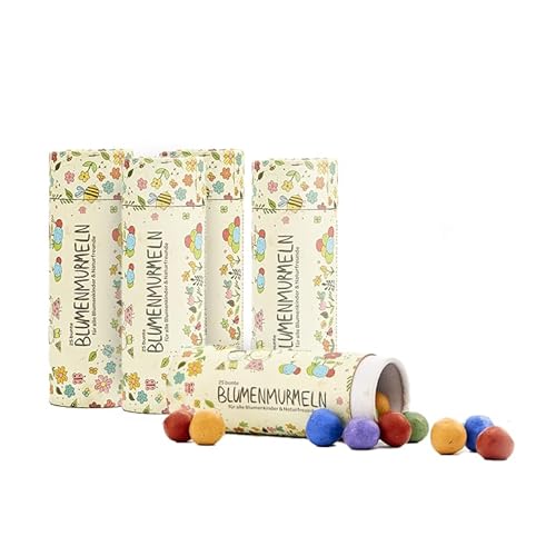 Die Stadtgärtner Blumenmurmeln Set I 5 x 25 handgemachte & kunterbunte Samenbomben mit über 20 Arteâ€¦ – Miniatur