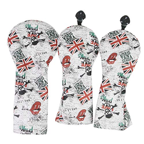 YIJU Conjunto 3 Bandeira Golf Madeira Tampa Da Cabeça para Golf Woods Driver Vermelho/Azul - Vermelh