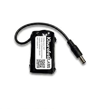 Lithium Ion Rechargeable Battery 18650 Pack, 3.7V, 8000mAh, 29.6Wh, 1S4P Configuration, DC Jack Connector