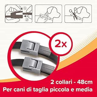 Beaphar Canishield, Collare Antiparassitario per Cani 48 cm, per Cani di Taglia Piccola e Media, Contro Pulci e Zecche, Confezione da 2 Collari