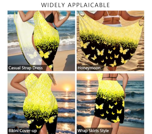 Plus Size Swimsuit Cover Up for Women, Strap Beach Sarong Wrap Dress,3XL — view 2