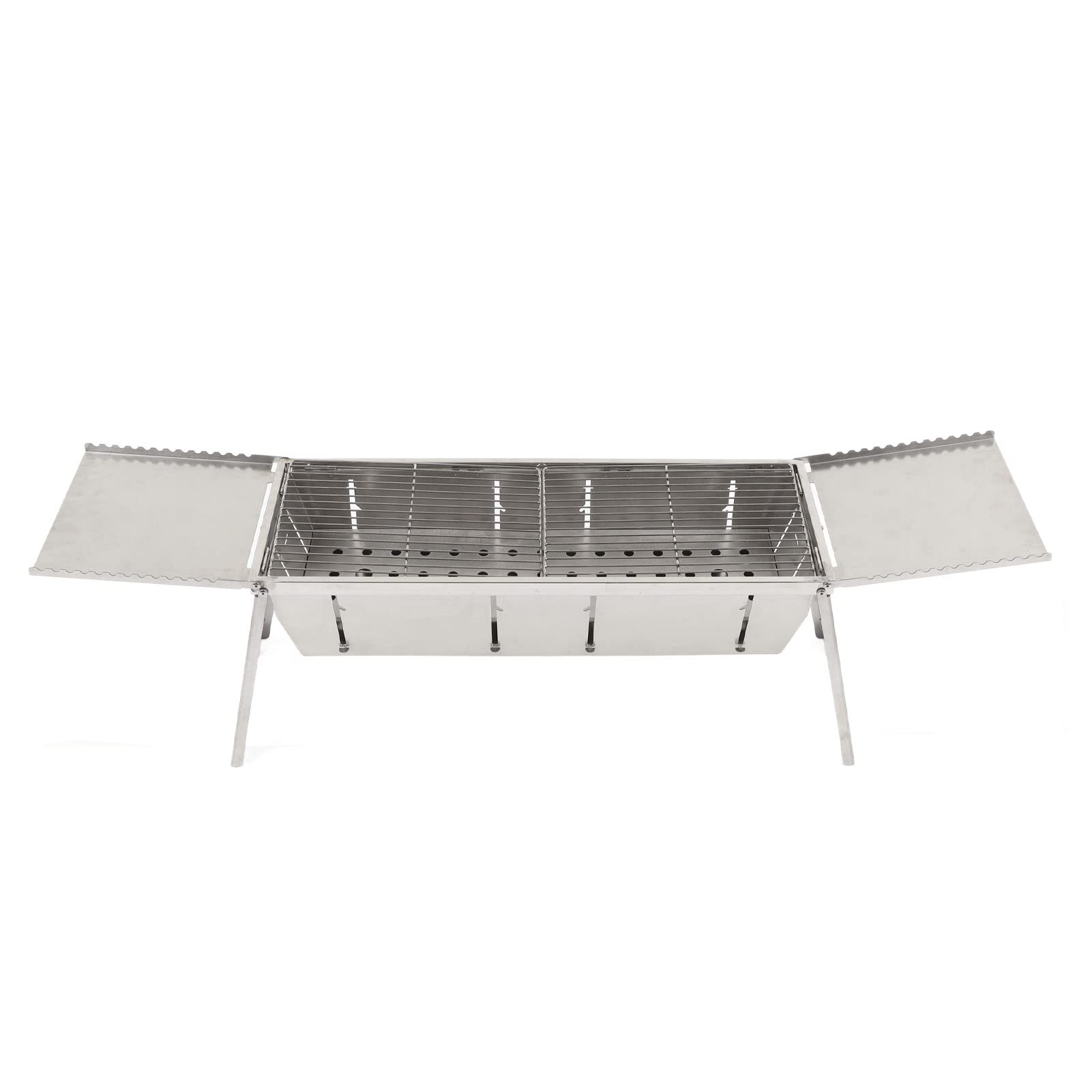 Fornello da Campeggio a Legna in Acciaio Inossidabile con Griglia per Barbecue All'aperto e Campeggio 30x19,8 Cm