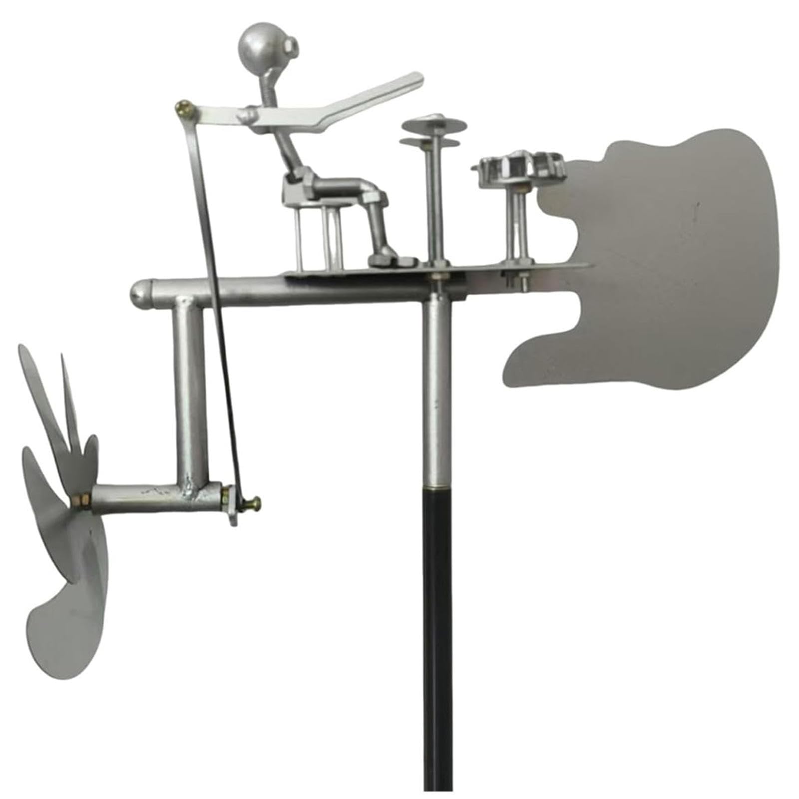 Zaizaismao Silver Metal Drummer Windmill Wind Spinners Outdoor, Percussionist Music Figurines And Statues Kinetic Wind Spinners Outdoor, Wind-Powered Kinetic Yard Wind Spinner, For Lawn Yard Patio Decoration,