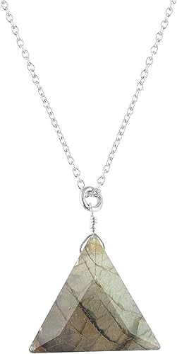 Natural Labradorite Chips Bar Necklace, Crystals, Birthday, Gift for Her, Gemstone Jewelry 18 inch AA Quality (Labradorite)