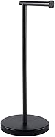 KES Freestanding Toilet Paper Holder Stand - Matte Black SUS304 Stainless Steel, Rustproof, 20.2" Heavy 3lb Base, Fits All Rolls