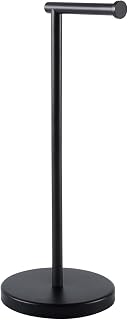 KES Freestanding Toilet Paper Holder Stand - Matte Black SUS304 Stainless Steel, Rustproof, 20.2" Heavy 3lb Base, Fits All Rolls
