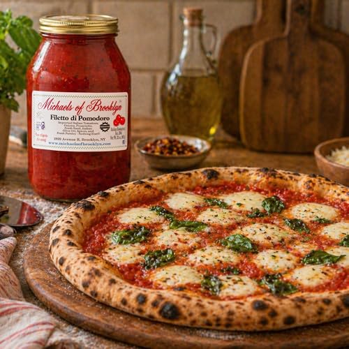 Image of Michaels of Brooklyn Filetto Di Pomodoro Tomato Sauce, 32 oz Jar - Non-GMO, Gluten-Free Italian Pasta Sauce with Prosciutto, Imported Tomatoes, Fresh Basil & Olive Oil - For Pasta and Braised Dishes