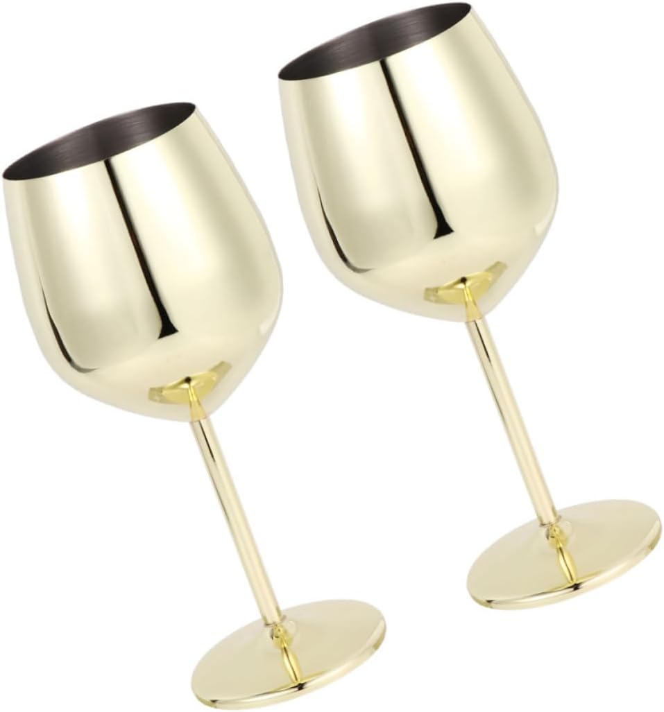 Mobestech 2pcs Unbreakable 304 Stainless Steel Red Wine Goblets Insulated Drinkware for Parties and Events Sturdy and Elegant Cocktail Cups