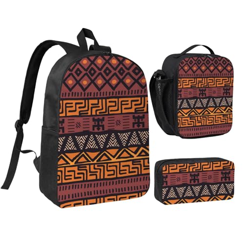 Sac à dos imprimé tribal 43,2 cm avec sac isotherme et trousse