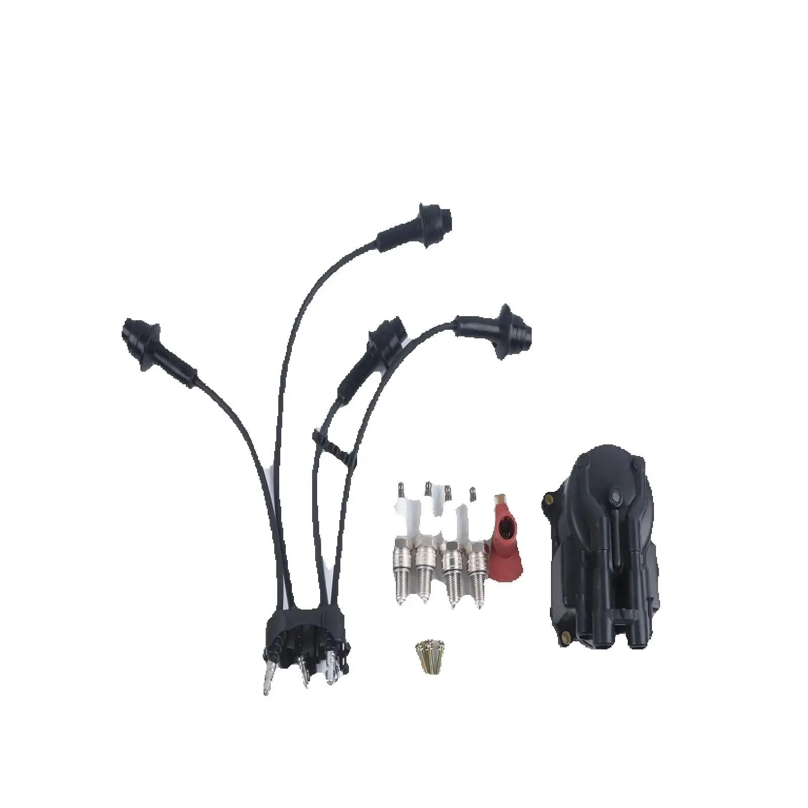 Delco coche Ajuste para el kit de ajuste de encendido del motor 4Y, 1 Juego de bujías de cabezal de distribuidor de tapa de distribuidor Distribuidor repuesto OEM