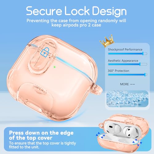 Image of for AirPods Pro 2nd 1st Case with Safety Lock,Desert Gold