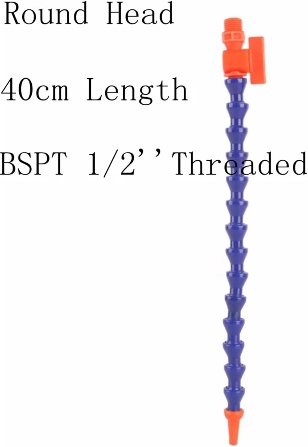 1Pc 1/4'' 3/8" 1/2"BSPT Male Threaded Round Flat Flexible Plastic Water Oil Coolant Pipe Hose For CNC With Regulate Switch(04 x 40cm Round)
