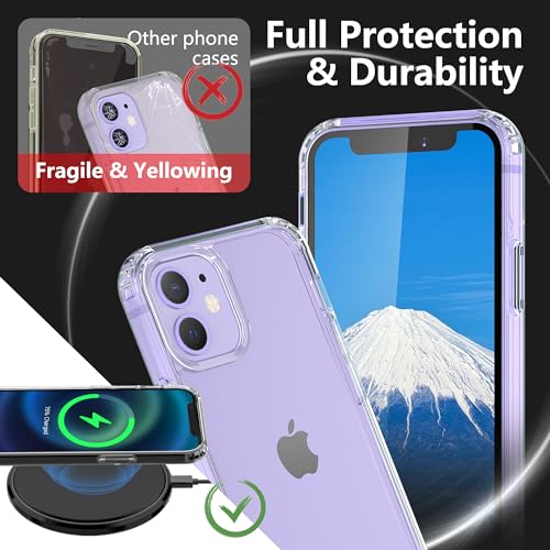 Image of ONES iPhone 11 HD Clear Slim Hard Case『Shockproof Airbag』『Raised Edges Protect Camera Screen』 [ Non-Yellow ] [ Anti-Slip ] PC + TPU Hybrid Protective Transparent Silicone Cover for Apple 6.1 inch
