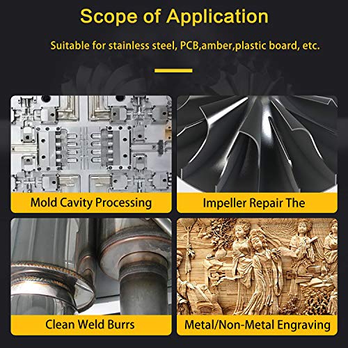 Rotary Burr Set, 10Pcs Tungsten Carbide Rotary Burrs Set Double Cut Points Files Grinder Fit Rotary Tool For Engraving Wood Working Carving Polishing And Drilling, 1/8" Bit Shank 1/4” Head Size #TOP3