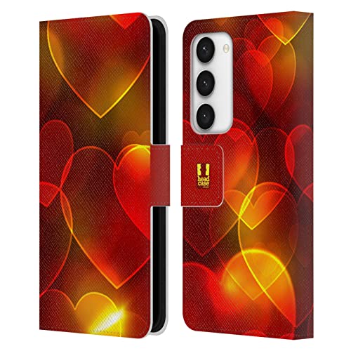Étui Galaxy S23 5G antichoc portefeuille cuir Coeur Bokeh anti rayures