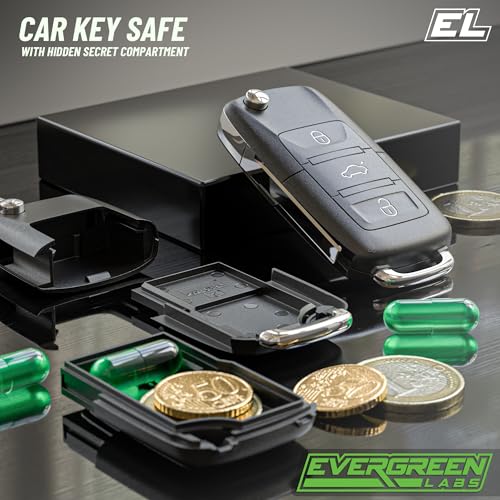 Autoschlüssel Safe mit Verstecktem Geheimfach – Ideales geheimversteck für Reise, Festival, Strand und Zuhause – Perfekt für Wertsachen, Klein geldversteck oder als Kleiner Strand Safe Box.