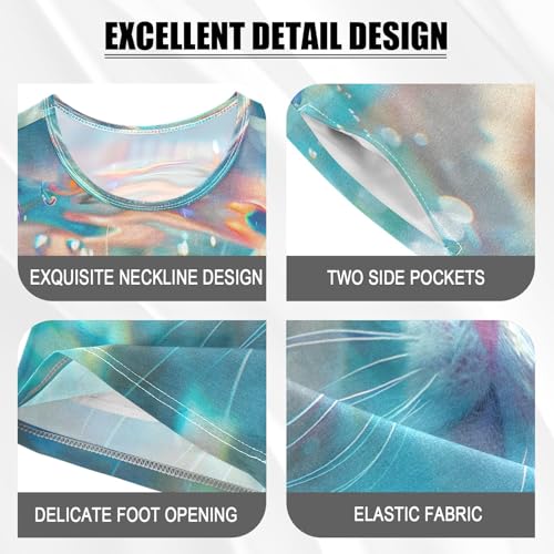 Cat under The Water Kids Pjs Set Boys Girls Summer Short-Sleeve Sleepwear Pajamas 2PCS4