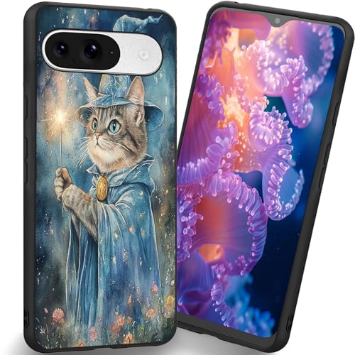 Coque Pixel 10 anti-rayures protection complète souple givrée Magic Cat Wizard