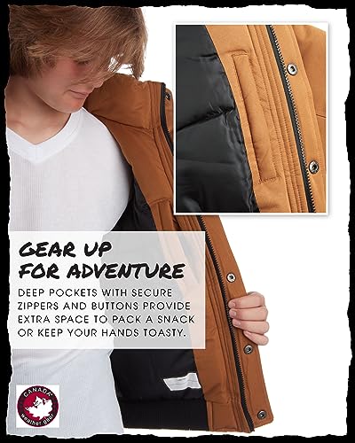 CANADA WEATHER GEAR Boys' Winter Coat - Heavyweight Bomber Parka Ski Jacket (Size: 8-20)3