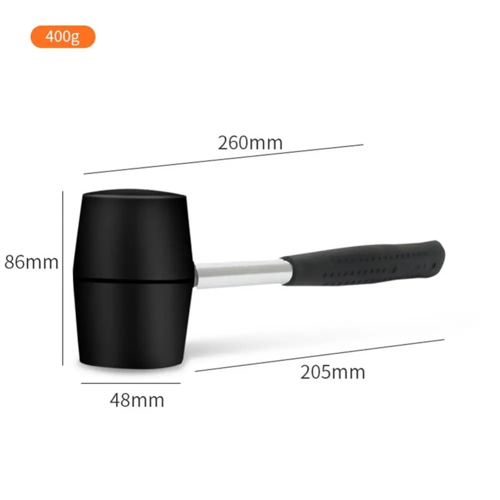 Wielofunkcyjny młotek gumowy 300g 400g 500g 750g 1000g do płytek podłogowych, marmuru, specjalny domu, ścięgien wołowych(400g)