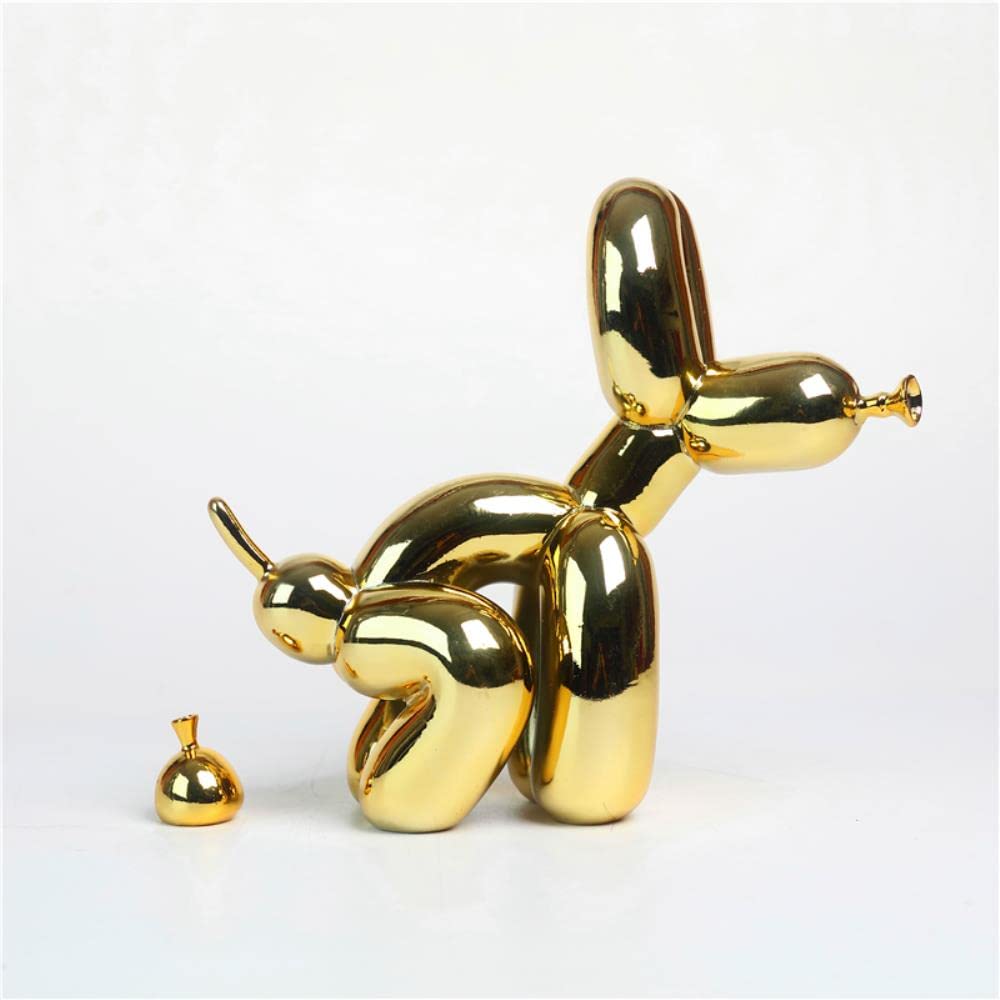 22 cm Ballon Hund Statue Harz Tier Skulptur Dekoration Ballon Hund Harz Handwerk Büro Dekor blau rot