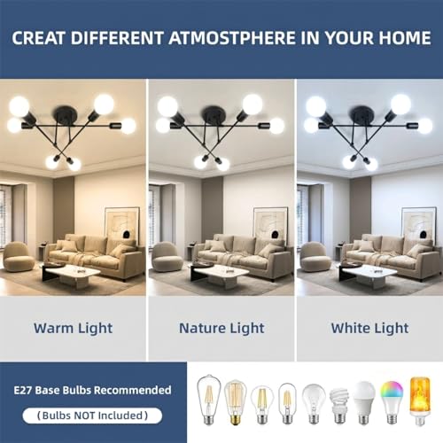 Lustre de salon à 6 lampes modulables pour optimiser l'éclairage des grands espaces - 7