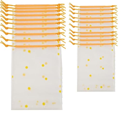 Rwnjump [20pcs] Disposable Travel Shoe Bags - 10pcs Large (35x30cm) 10pcs Small (20x16cm) Drawstring dustproof Storage Bags for Shoes/Clothes/Cosmetics/Dirty Clothes(Chrysanthemum - 20 Pieces)