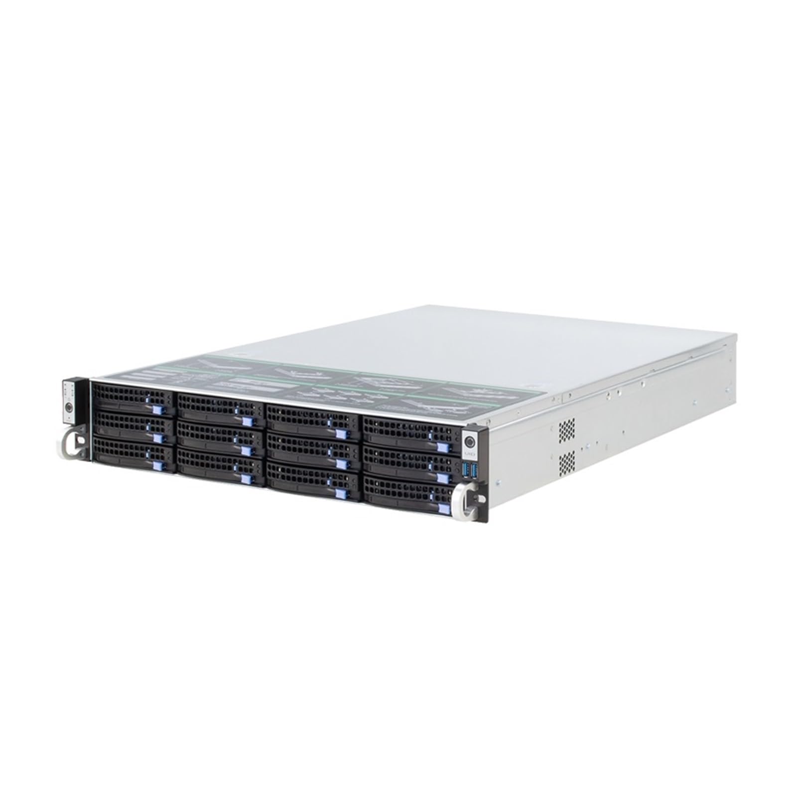 2u 12bays obudowa serwera hot swap L = 650 mm ogromna obudowa do przechowywania hotplug z płytą montażową do chmury/NVR/NAS/IPFS (6 GB SAS SGPIO)