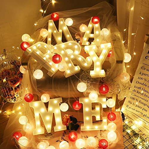 Image of Newly Upgrade Led Letters Numbers Lights Battery Powered,26 Alphabet & Arabic Numerals 0-9 Warm White Decorative Marquee Lamps with Remote Control for Switch Timer Dimmable for DIY Decor (Letter-M)