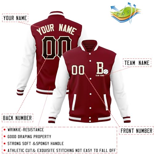 Custom Men’s Lightweight Bomber Jacket Windbreaker Varsity Jacket Personalized Stitched Team Name Number3