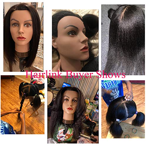 image for Hairlink 100% Real Hair Afro Mannequin Head Hairdresser Hair Styling T