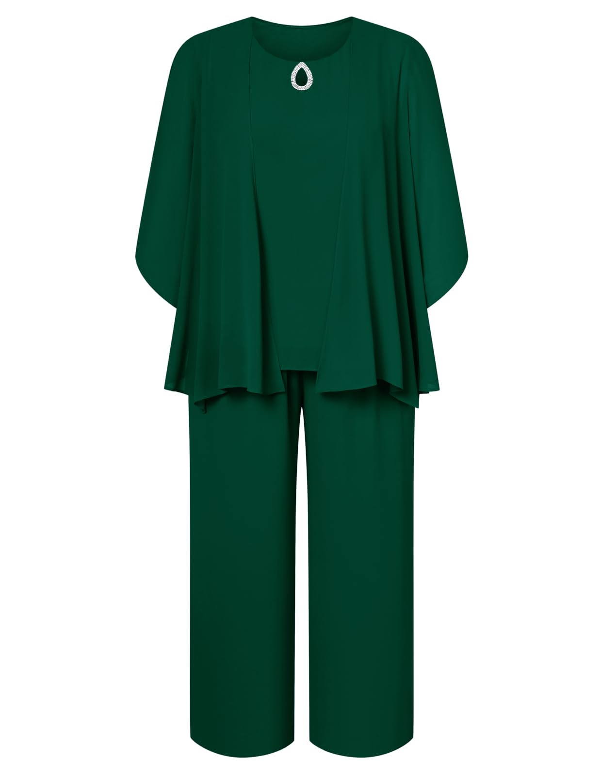 Hanna Nikole Plus Size Pants Suits 3pcs Mother of The Bride Suits for Wedding Guest