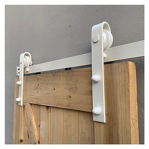 Porte de grange coulissante bois blanc pour séparer un salon avec style - 5