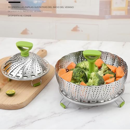 Miniatura 8 de Cesta De Vapor Rejilla De Vapor Plegable Multifunción Accesorio De Utensilios De Cocina De Vapor Retráctil De Acero Inoxidable Para Cocinar Al Vapor Verduras Bollos Mariscos Small