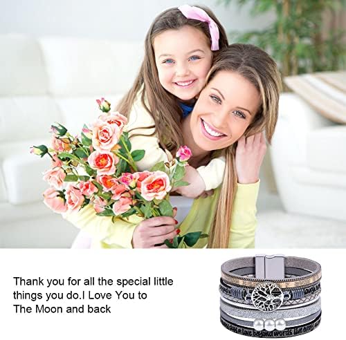 Pulseras de Cuero Bohemias para Mujeres 5151zKNc6wL. AC SR38. SL1000