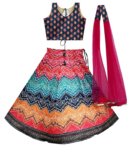 Image of Girls Art Silk Lehenga Choli Set with Net Dupatta