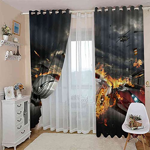 Rideaux occultants oeillets isolants 100% polyester salon 200x214 - 4