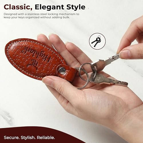 Image of Signature Croco Leather Finish Keychain for Men & Women | Durable Metal Key Holder for Car and Bike Keys | Elegant Everyday Accessory