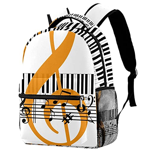 Sac à dos décontracté pour femme motif piano multicolore lot de 2 bagages légers