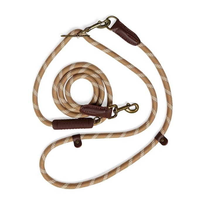 Reddy Hands-Free Rope Leash for Dogs Tan 9-ft Long 5/8-in Wide
