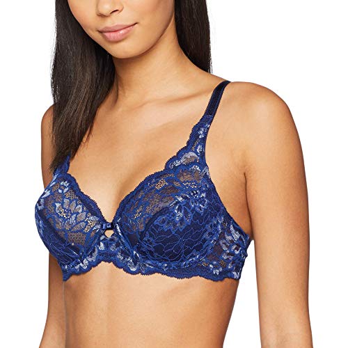 Triumph Amourette Charm W Soutien-gorge Femme,Bleu (Blue - Dark Combination M008),FR: 90D(Taille Fabricant:75D)