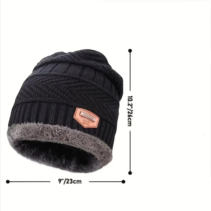 Image of F Y V Baby Kids Winter Beanie Cap with Warm Knitted Woollen Fur Lined Hat for Boys and Girls Age 1 to 6 Years Soft Stretchable Winter Cap Ear Cover