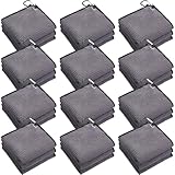 Batiyeer 12 Pcs Golf Towel Bulk for Golf Bags 16'' x 16'' Microfiber Fabric Towel with Clip Waffle Pattern, Fitness, Camping, Hiking, Yoga (Gray,16 x 16 Inches)