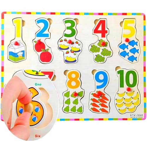 Image of VERAT Montessori Wooden Shape Sorter Toy | Color & Shape Matching Stacking Puzzle | Educational Learning Toy for Toddlers Boys & Girls Age 1 2 3 Years (4 Shape)