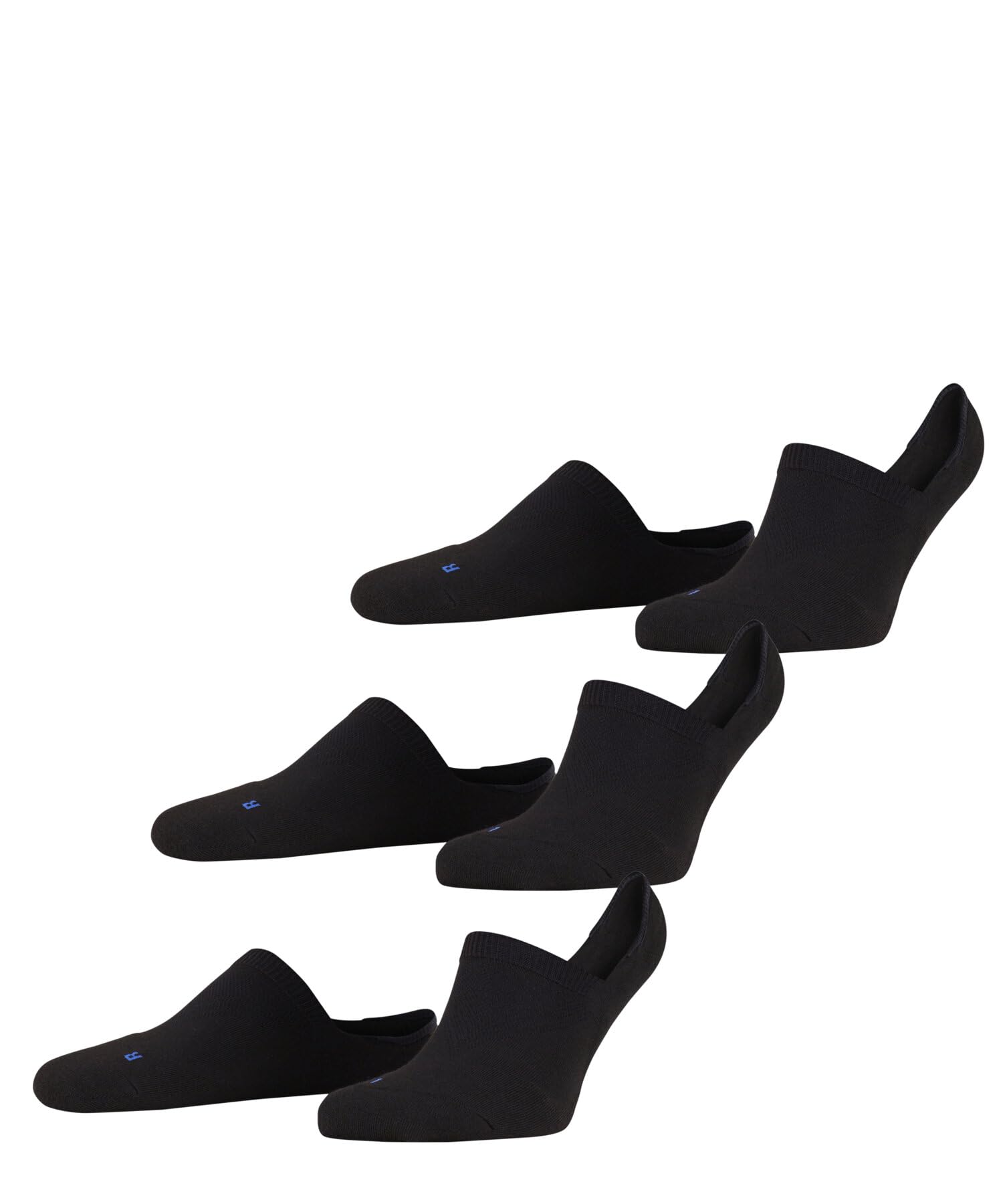 Falke Unisex Black 3000 Cool Kick Invisible Multipack U In Soft Breathable Quick Drying No-Show Plain 3 Pairs Liner Socks, 5.5-7.5