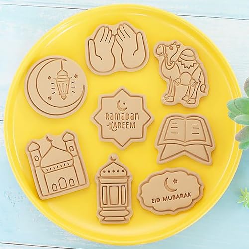 Damowang MODEL-0006 24 Pcs Eid Mubarak Cookie Cutters,Ramadan Islamic Muslim Biscuit Cutter 3D Lantern Star Moon Cookie Cutter Cartoon Religious Festival Pattern Design Cookie Molds thumb #4