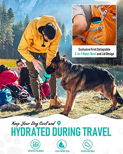 lesotc Dog Water Bottle, Portable Water Dispenser with Bowl, Leak Proof Pet Travel Squeeze Bottle, Puppy Essentials Dog Stuff Accessories for Outdoor Walking, Hiking, Camping - Image 6