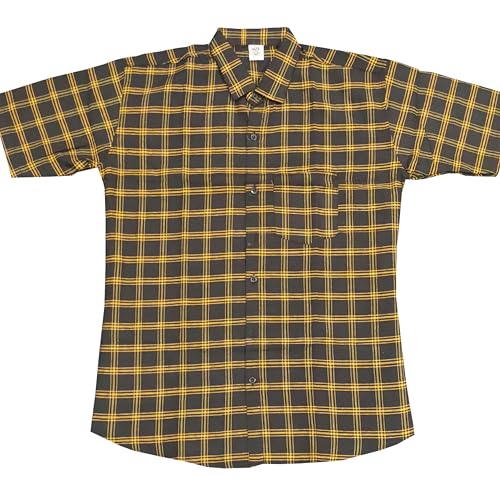 Image of Men's Self Design Casual Shirts Half Sleeves